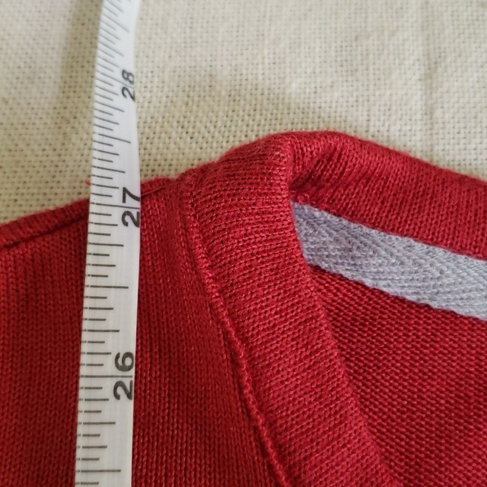 Rae Dunn Top Womens L L/S Red Knit Shirt Cheer Spellout Holiday Minimalst - Picture 5 of 7